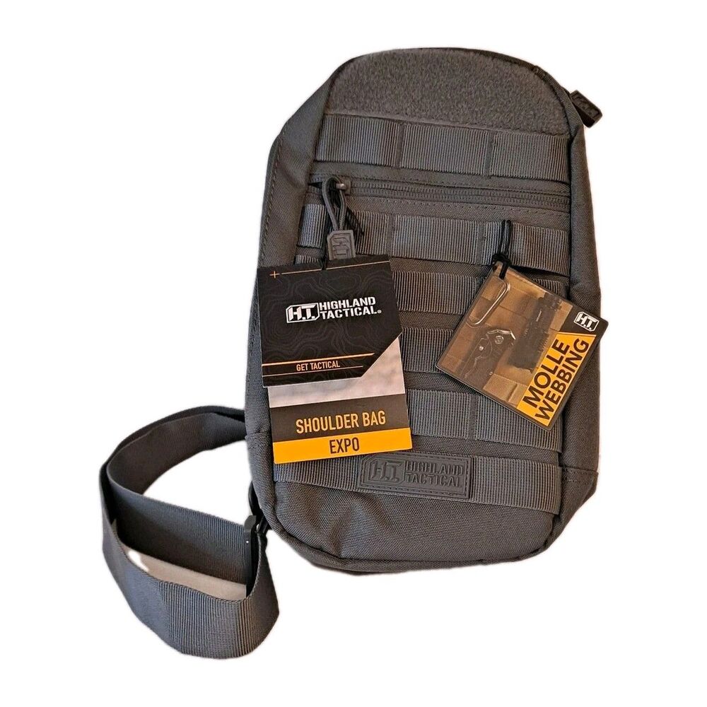 Highland Tactical Expo Molle Webbing Shoulder Bag Mens Backpack Gray